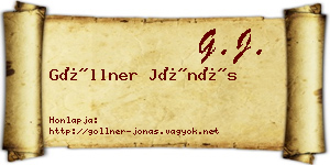 Göllner Jónás névjegykártya
